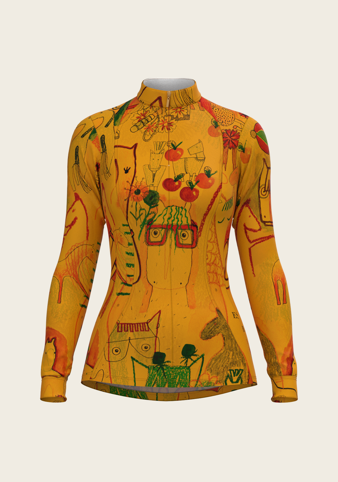 The Horse Fair in Ochre Quarter Zip Sun Shirt