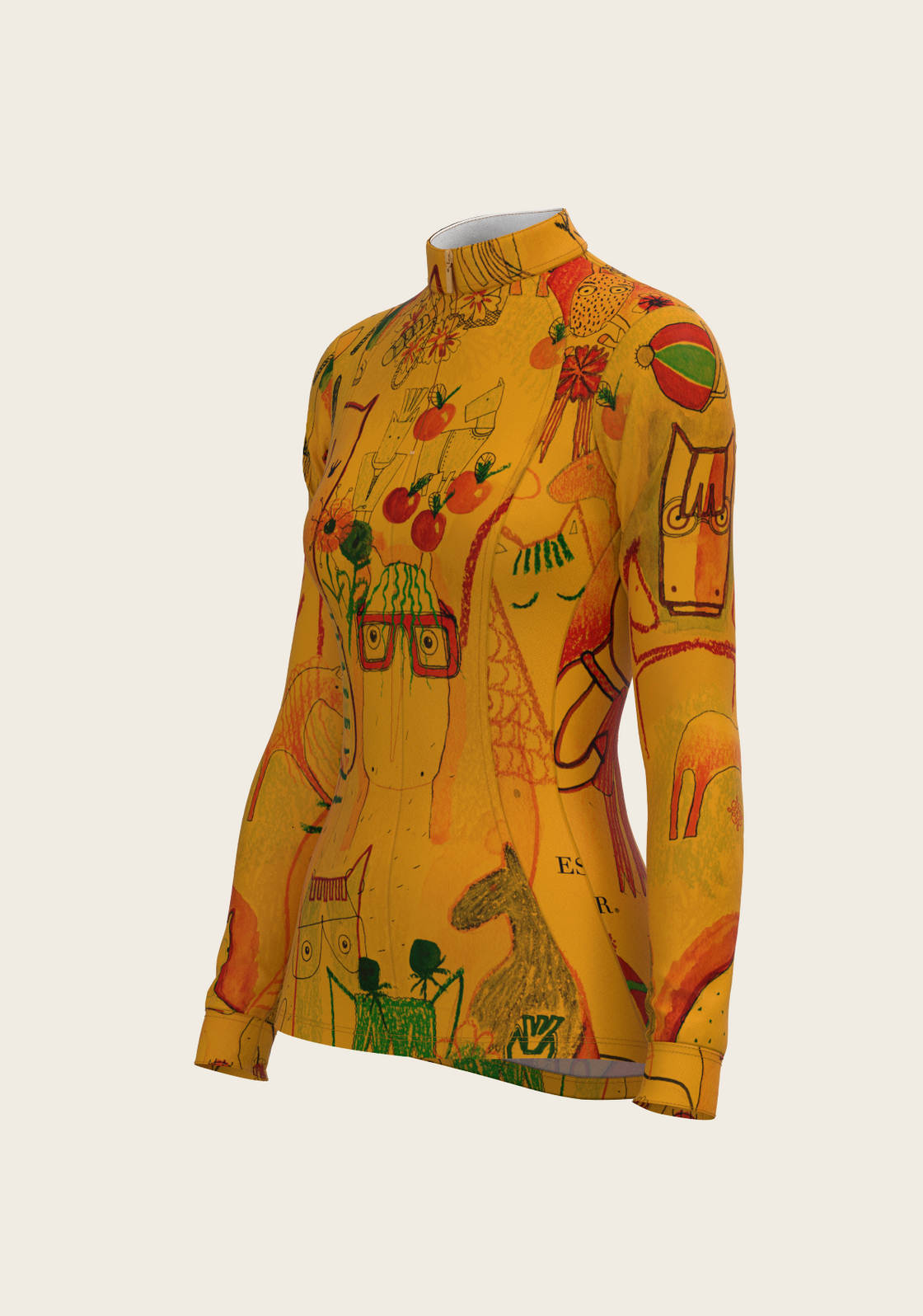 The Horse Fair in Ochre Quarter Zip Sun Shirt