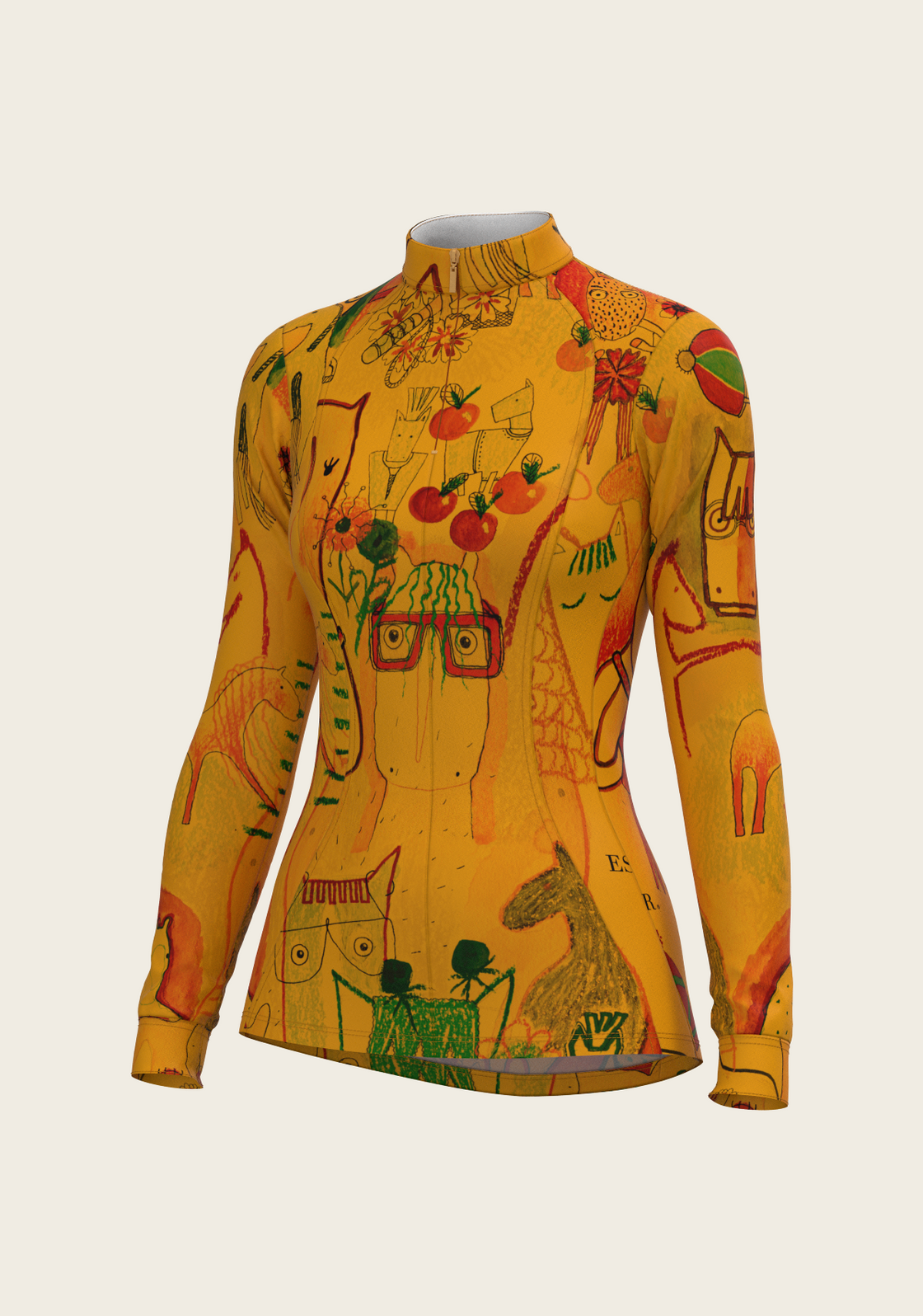 The Horse Fair in Ochre Quarter Zip Sun Shirt