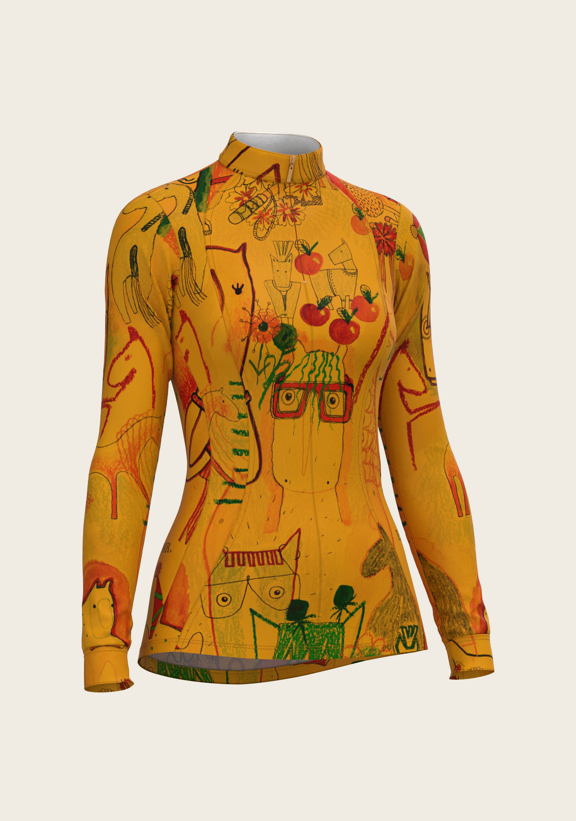 The Horse Fair in Ochre Quarter Zip Sun Shirt