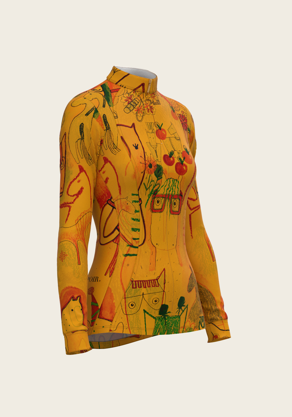 The Horse Fair in Ochre Quarter Zip Sun Shirt