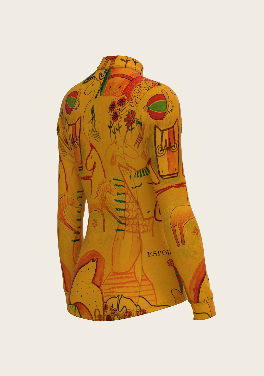 The Horse Fair in Ochre Quarter Zip Sun Shirt