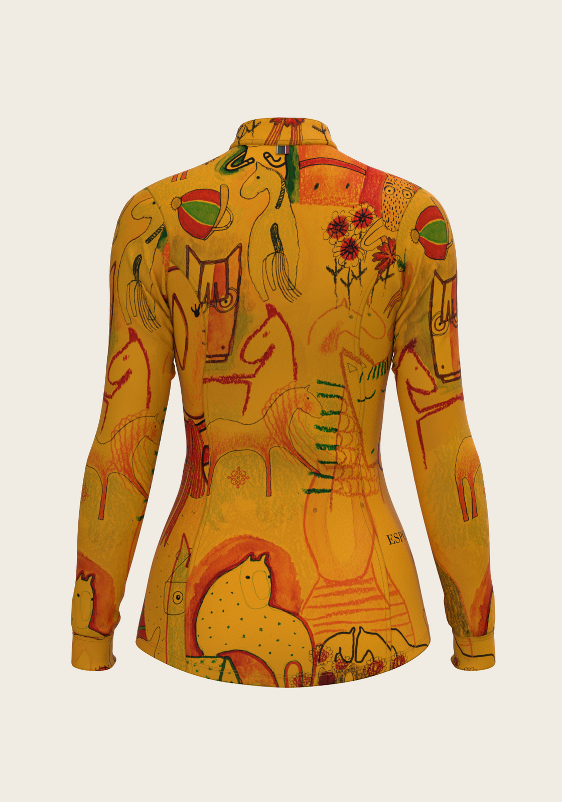 The Horse Fair in Ochre Quarter Zip Sun Shirt