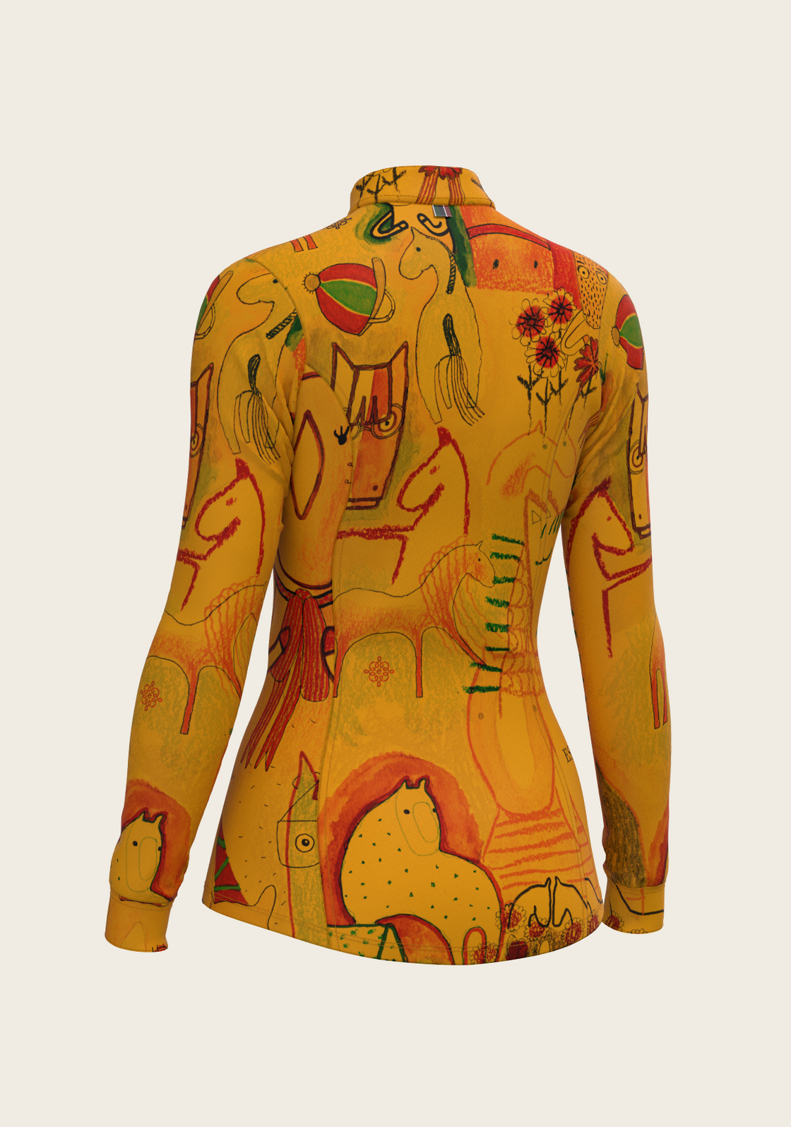 The Horse Fair in Ochre Quarter Zip Sun Shirt