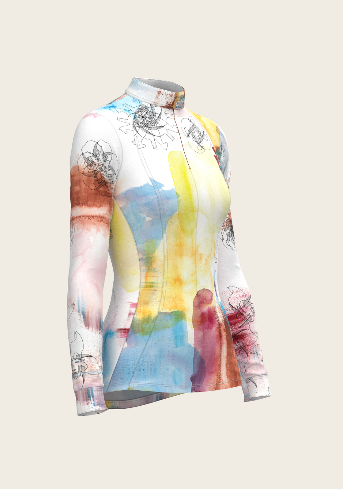 Horse Flower Fair Quarter Zip Sun Shirt