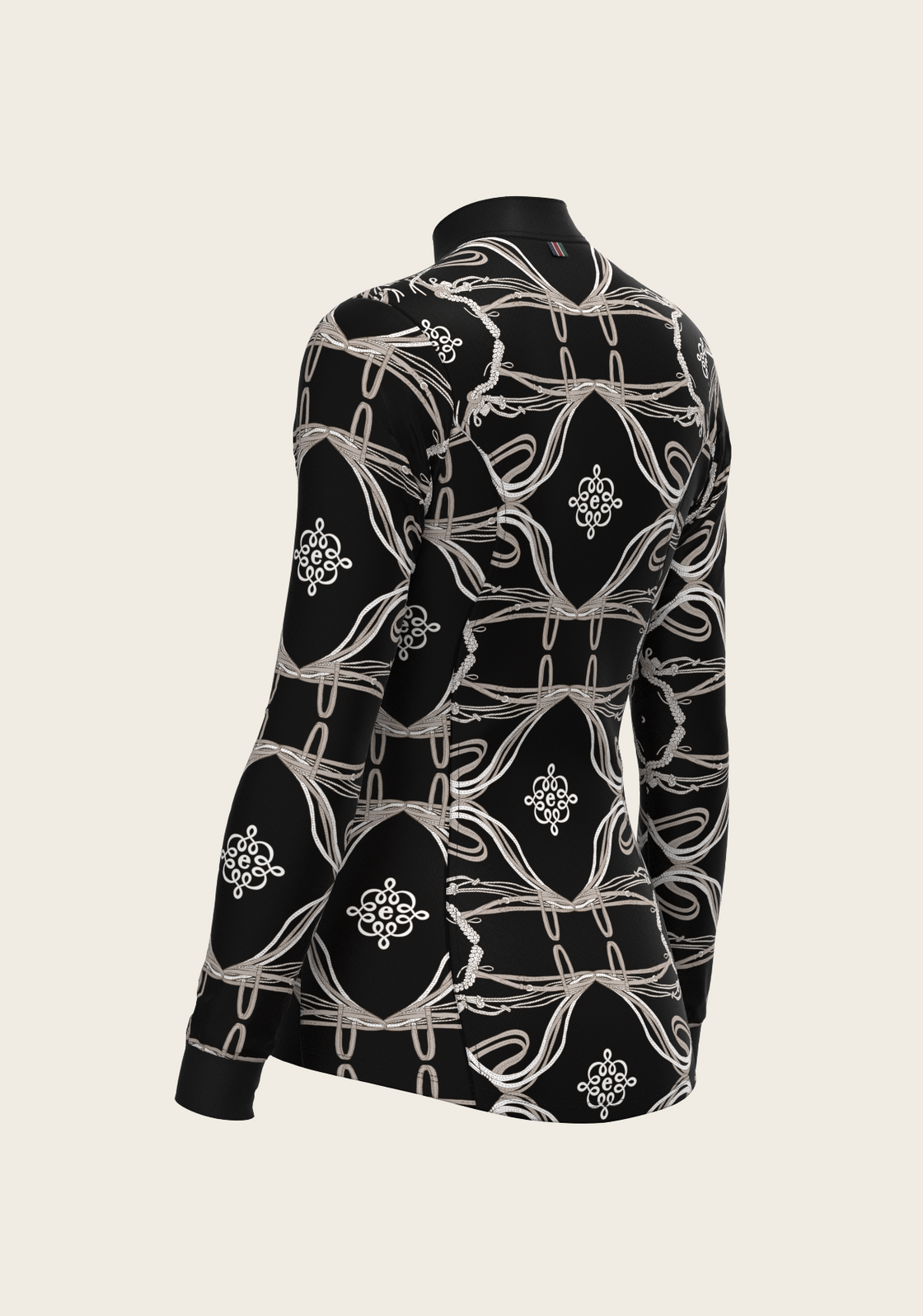 Roped Bridles on Black Quarter Zip Sun Shirt