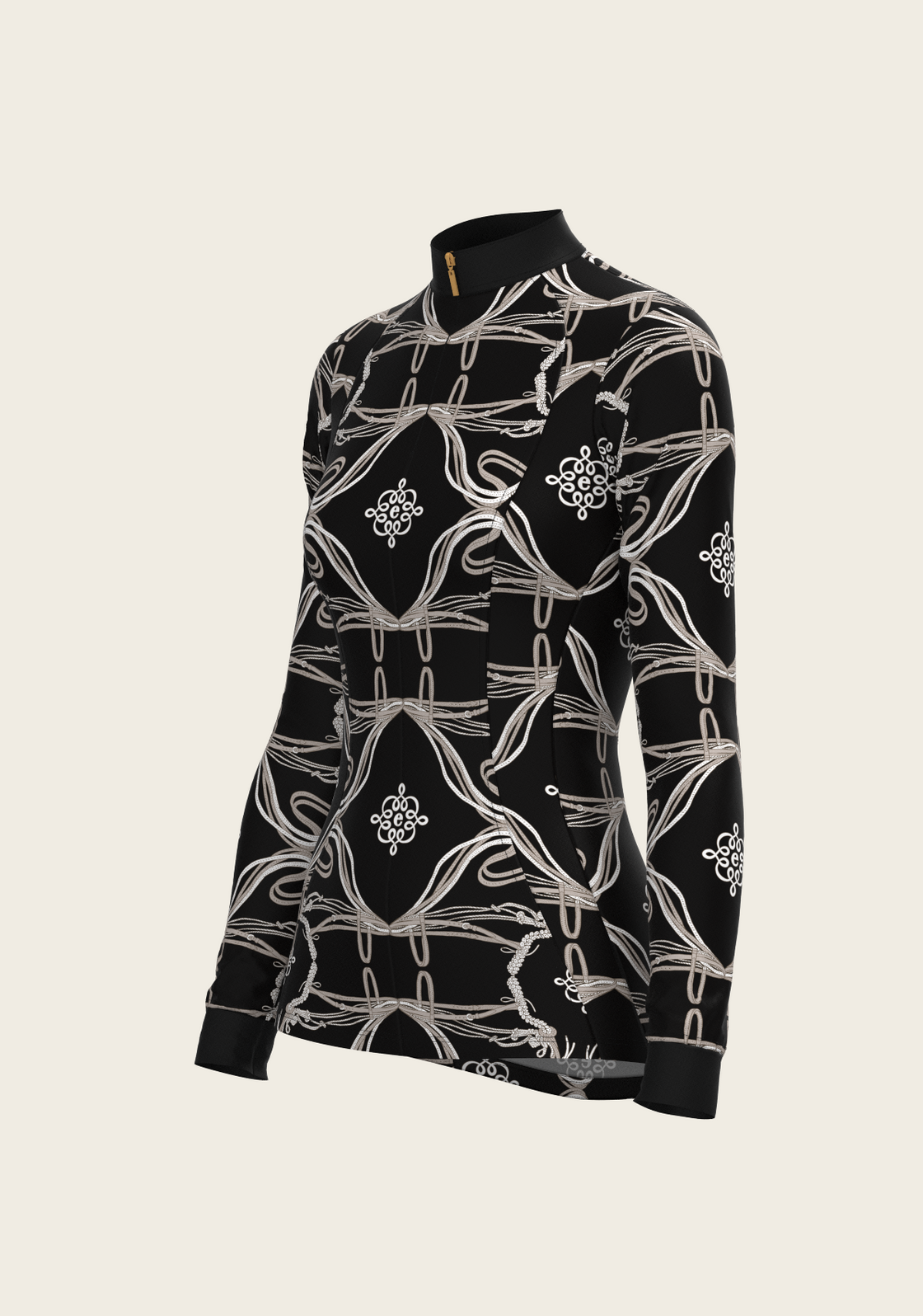 Roped Bridles on Black Quarter Zip Sun Shirt