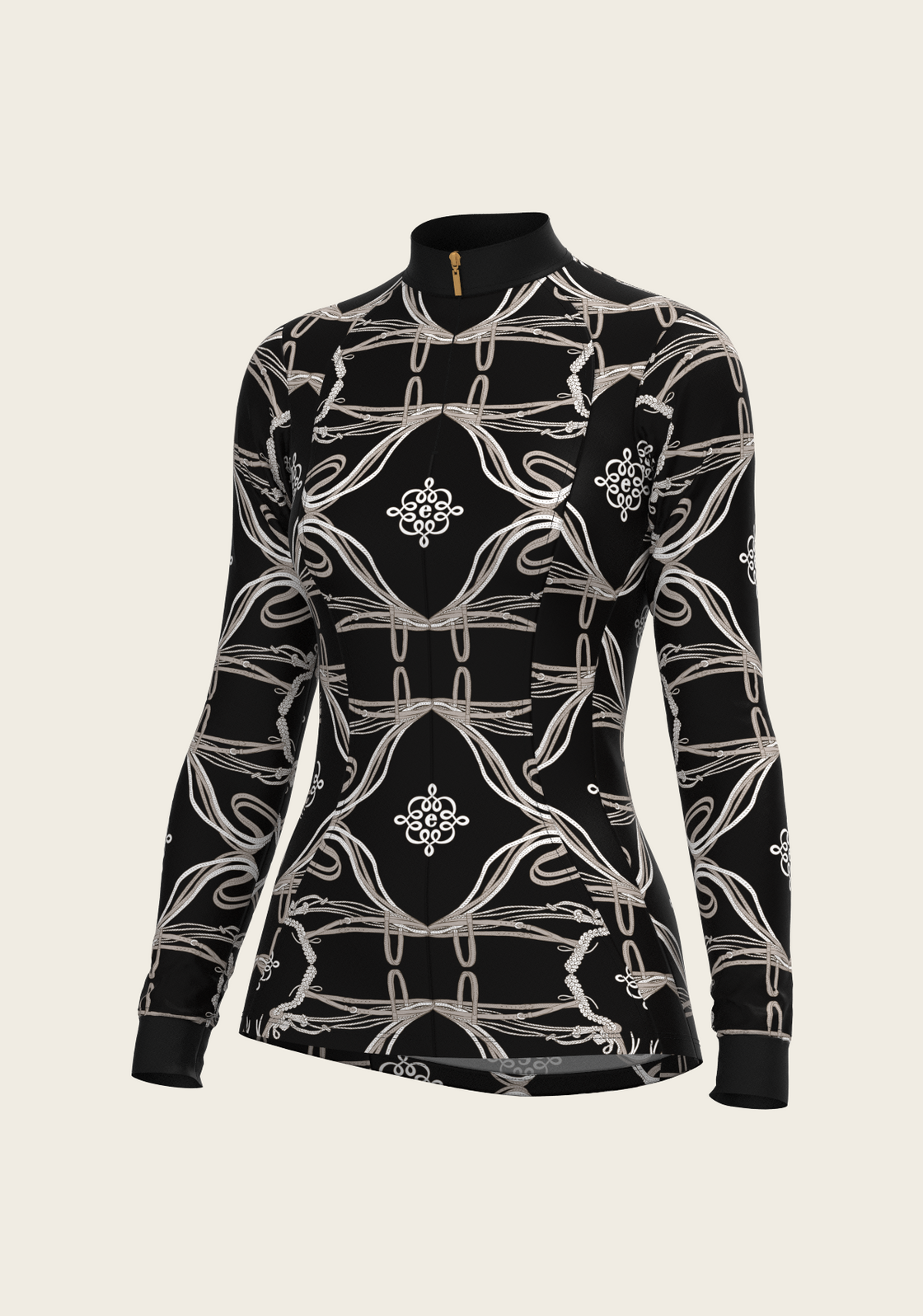 Roped Bridles on Black Quarter Zip Sun Shirt