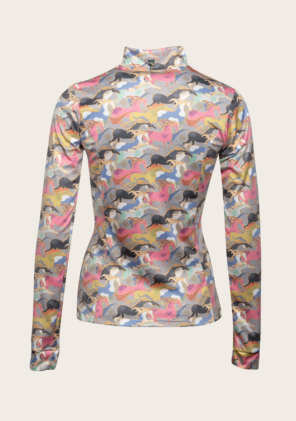 Espoir Running Horses Grey Quarter Zip Sun Shirt