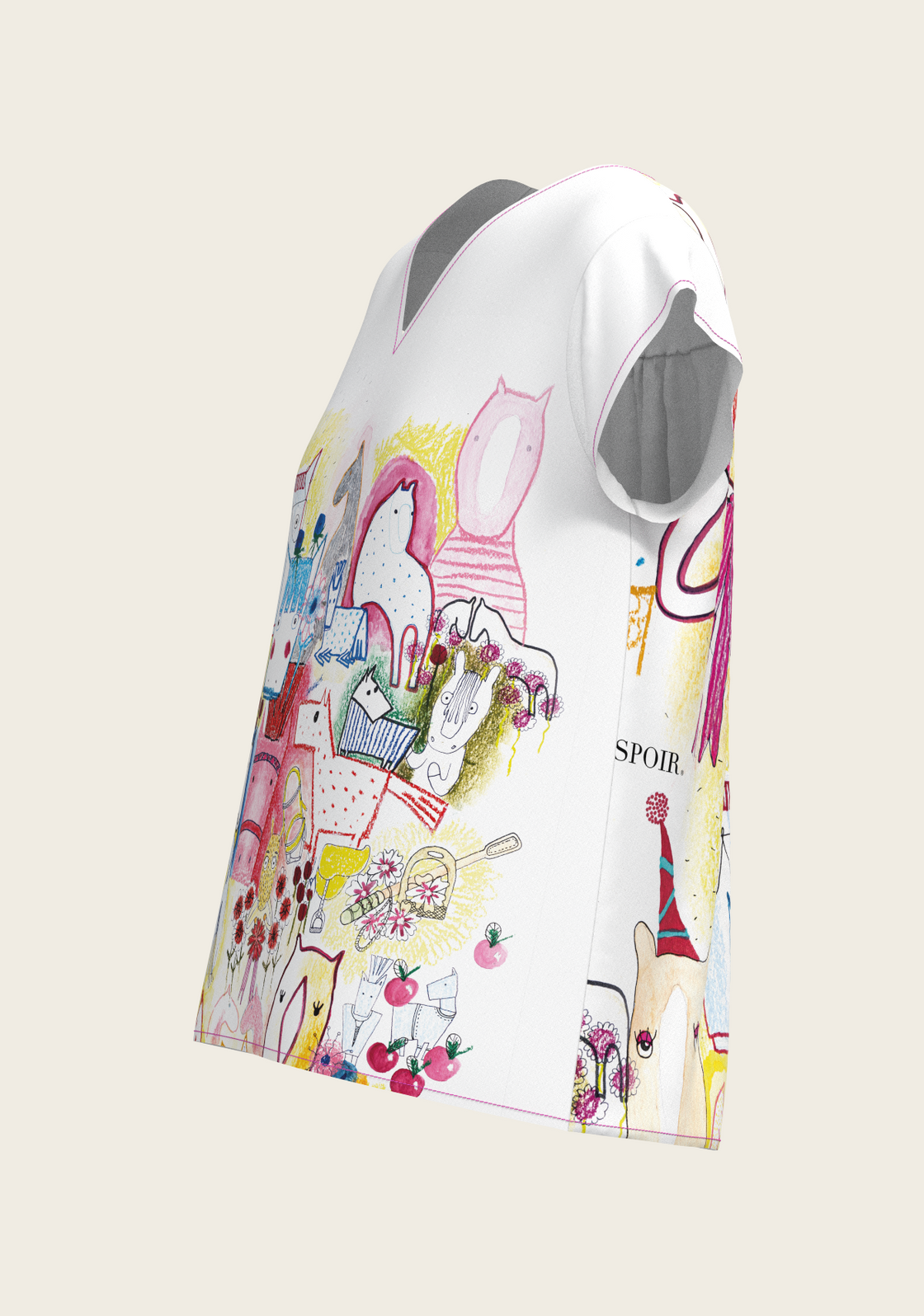 The Horse Fair Loose Fitting V Neck Shirt