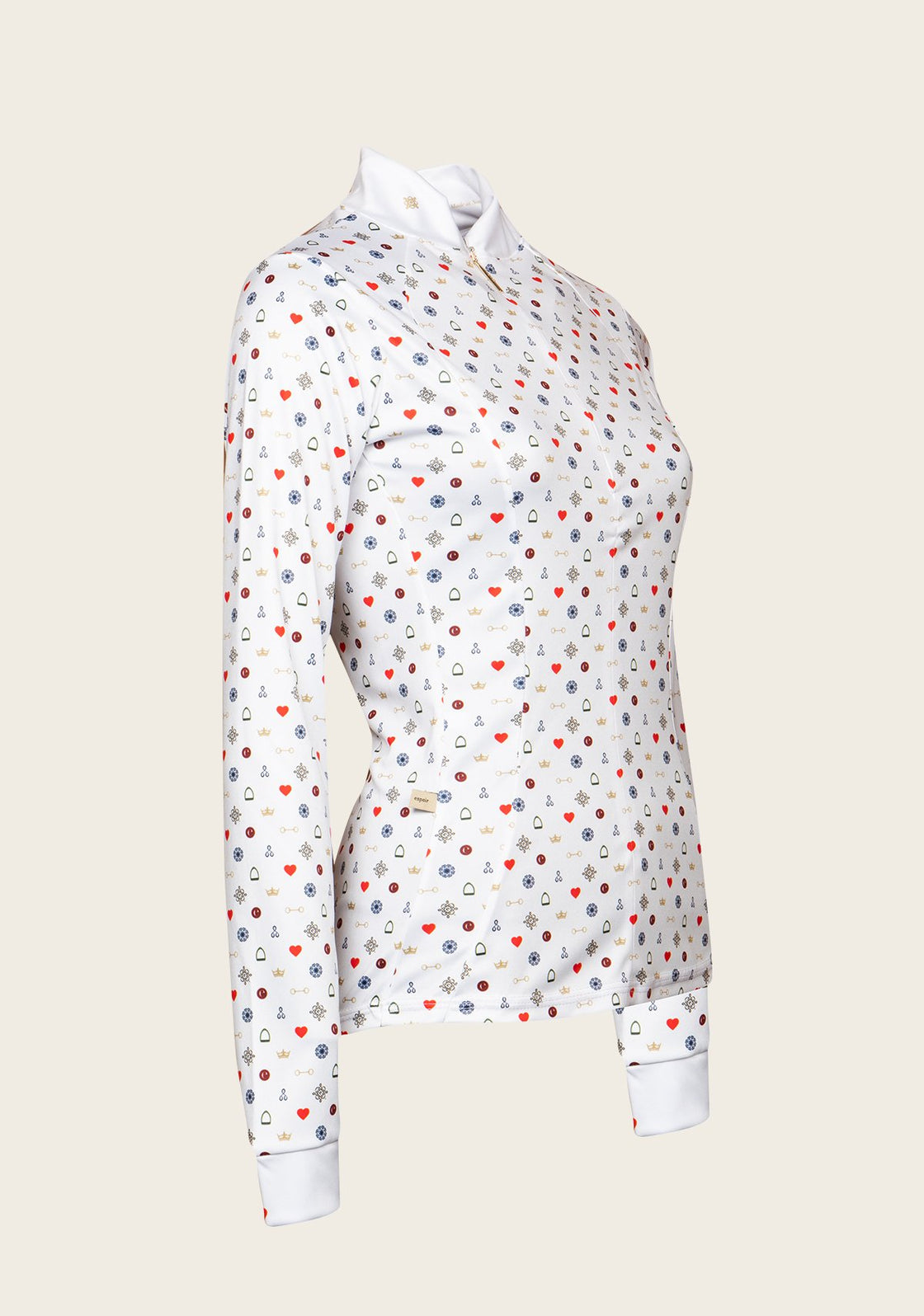 Espoir White Queen Quarter Zip Show Sun Shirt