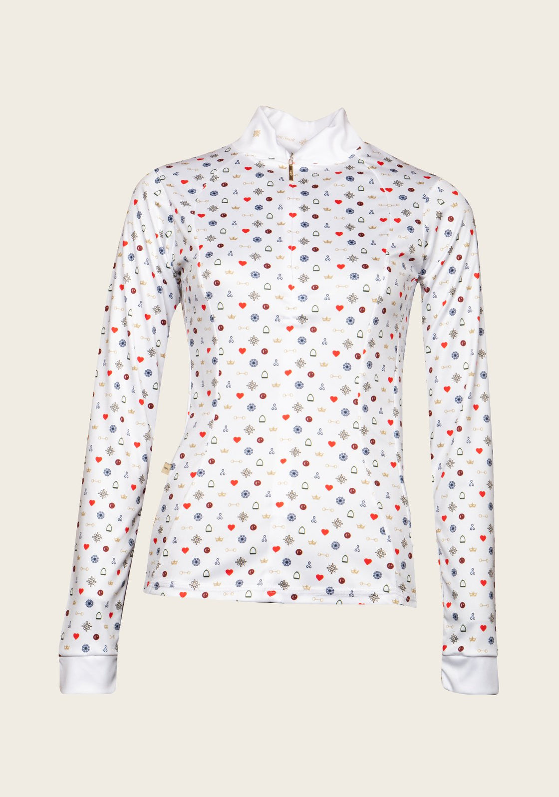 Espoir White Queen Quarter Zip Show Sun Shirt